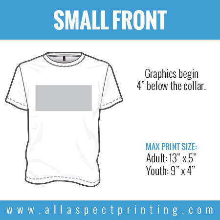 all-aspect-shirt-printing-location-small-front | All Aspect Printing